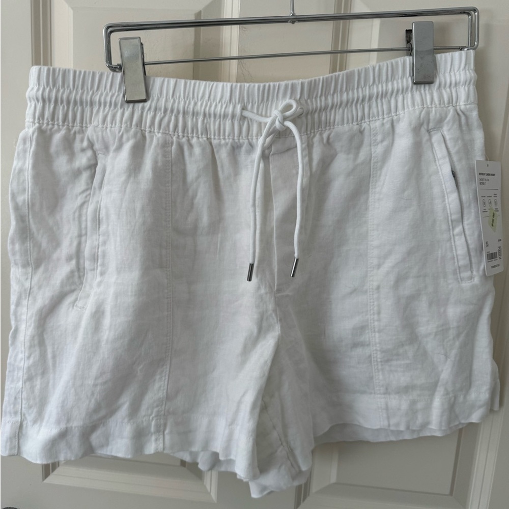 Athleta Women's White Linen Shorts L